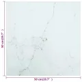 Dessus de table blanc 50x50 cm 6 mm verre trempé design marbre