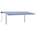 Auvent automatique capteur de vent/LED 6x3 m Bleu et blanc