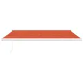 Auvent rétractable orange et marron 4,5x3 m tissu et aluminium