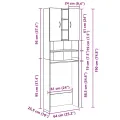 Meuble pour machine à laver Chêne sonoma 64x25,5x190 cm