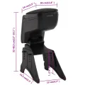 Accoudoir de voiture universel noir 14x30x(32-48,5) cm ABS