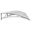 Auvent de porte Gris 400x100 cm Polycarbonate