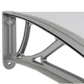 Auvent de porte Gris 400x100 cm Polycarbonate