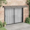 Auvent de porte Noir et transparent 350x75 cm Polycarbonate