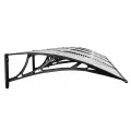 Auvent de porte Noir et transparent 350x75 cm Polycarbonate