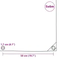 Bâche 650 g / m² 5 x 6 m Gris