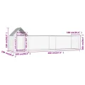Poulailler 5 x 1 x 1,5 m Acier galvanisé