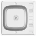 Jeu d'évier de cuisine et égouttoir argenté 600x600x155 mm inox