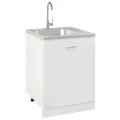Jeu d'évier de cuisine et égouttoir argenté 600x600x155 mm inox