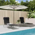 Chaises longues pliables lot de 2 noir textilène et acier