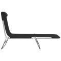 Chaises longues pliables lot de 2 noir textilène et acier