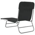 Chaises longues pliables lot de 2 noir textilène et acier