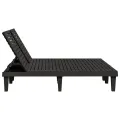Chaise longue double noir 155x138x83 cm polypropylène