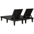 Chaise longue double noir 155x138x83 cm polypropylène