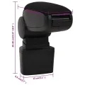 Accoudoir de voiture noir 14,5x31,5x(30-48) cm ABS