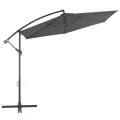 Parasol de jardin en porte-à-faux et poteau en aluminium