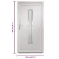 Porte d'entrée Blanc 108x200 cm PVC