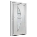 Porte d'entrée Blanc 98x200 cm PVC