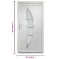 Porte d'entrée Blanc 98x200 cm PVC
