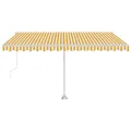 Auvent automatique capteur de vent/LED 400x350cm Jaune et blanc