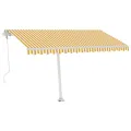 Auvent automatique capteur de vent/LED 400x350cm Jaune et blanc