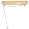 Auvent automatique capteur de vent/LED 400x350cm Jaune et blanc