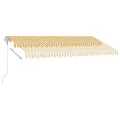 Auvent automatique capteur de vent/LED 400x350cm Jaune et blanc
