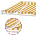 Auvent automatique capteur de vent/LED 400x350cm Jaune et blanc