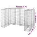 Mur en gabion pour poubelles Acier galvanisé 180x100x110 cm