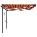 Auvent manuel rétractable avec LED 6x3 m Orange et marron