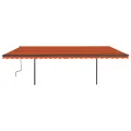 Auvent manuel rétractable avec LED 6x3 m Orange et marron
