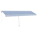 Auvent automatique sur pied 600x300 cm Bleu/Blanc