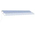 Auvent automatique sur pied 600x300 cm Bleu/Blanc