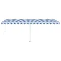 Auvent automatique sur pied 600x300 cm Bleu/Blanc