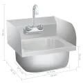 Lavabo commercial de lavage des mains avec robinet Inox