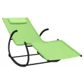 Chaises longues à bascule lot de 2 vert acier et textilène
