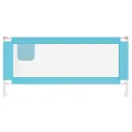 Barrière de sécurité de lit d'enfant Bleu 200x25 cm Tissu