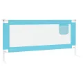 Barrière de sécurité de lit d'enfant Bleu 200x25 cm Tissu