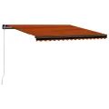 Auvent manuel rétractable avec LED 450x300 cm Orange et marron