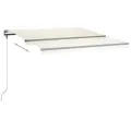 Auvent manuel rétractable avec LED 450x300 cm Crème