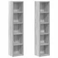 Armoires à CD 2 pcs Sonoma gris 21x16x93,5 cm Bois d'ingénierie