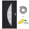 Porte d'entrée anthracite 98x208 cm PVC