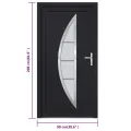 Porte d'entrée anthracite 98x208 cm PVC