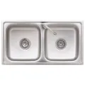 Évier de camping Double lavabo avec robinet Acier inoxydable