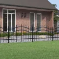 Clôture de jardin avec sommet de lance Noir 115 cm