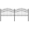 Clôture de jardin avec sommet de lance Noir 115 cm