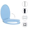 Siège de toilette à fermeture en douceur Bleu Ovale