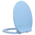 Siège de toilette à fermeture en douceur Bleu Ovale