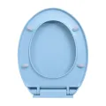 Siège de toilette à fermeture en douceur Bleu Ovale