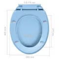 Siège de toilette à fermeture en douceur Bleu Ovale